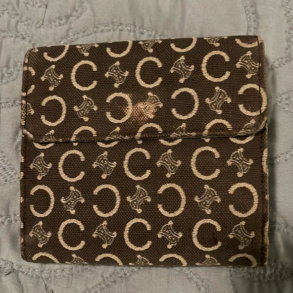 Celine Monogram Canvas Leather Interior Double Sided Snap Wallet - Picture 2 of 8